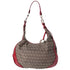 FENDI Zucchino Shoulder Bag 8BR465 Beige Dark Brown Red Jacquard